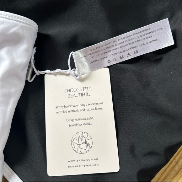 NWT sz 6 Baiia Coco One Shoulder High Waisted Bikini Reversible Swimsuit 3pc - Picture 8 of 12